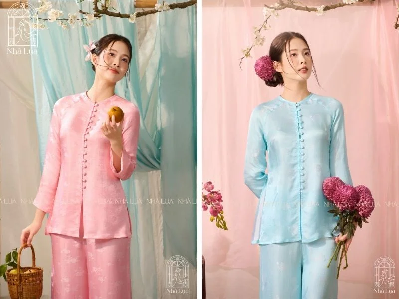 Lụa tơ tằm tự nhiên thấm hút mồ hôi, tản nhiệt siêu tốc và lướt êm ái trên da, giúp vận động thoải mái khi mặc nhà