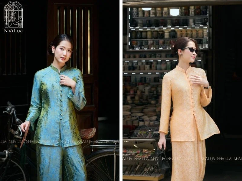 Pháp phục lụa Nhà Lụa điều hòa thân nhiệt tốt, nhẹ bẫng và mang sắc màu bóng mờ trang nghiêm