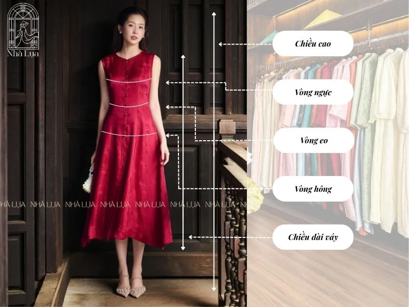 5 số đo cơ bản giúp nàng tự tin đặt mua váy lụa online tại Nhà Lụa