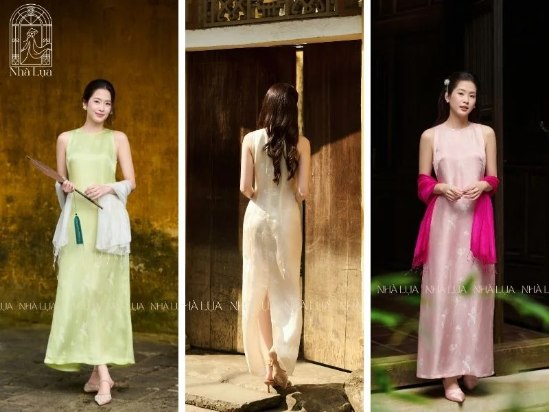 Một số mẫu váy lụa pha tơ tằm của Nhà Lụa vẫn đẹp, thoáng và sang nhưng bền hơn, ít nhăn hơn và giá dễ chịu hơn
