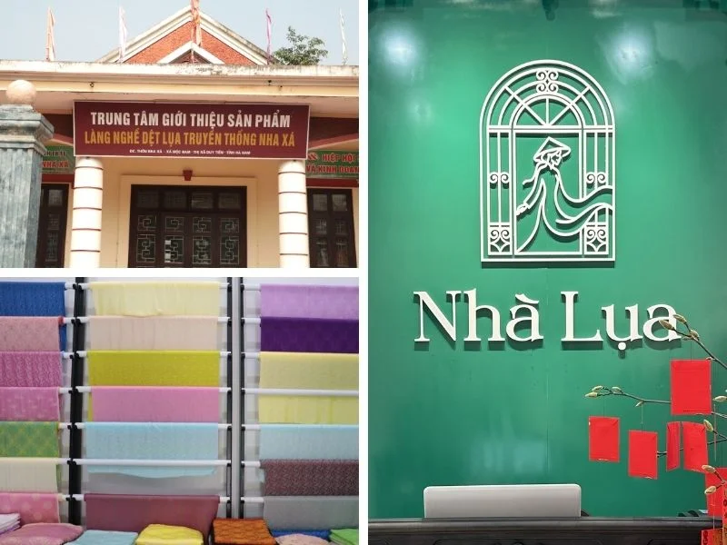 Nhà Lụa sử dụng nguồn vải từ làng nghề Nha Xá – nơi dệt nên những thước lụa hảo hạng