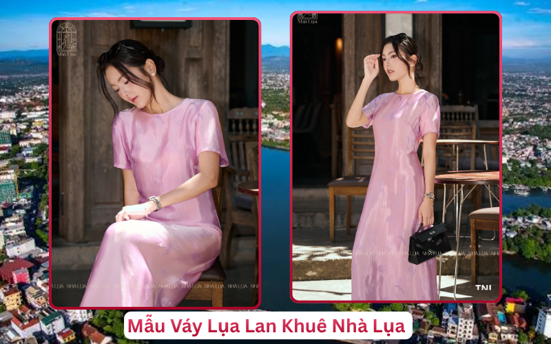 Mẫu Váy Lụa Lan Khuê Nhà Lụa Huế