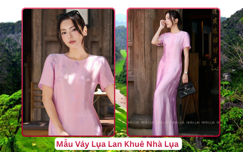 Mẫu Váy Lụa Lan Khuê Nhà Lụa Ninh Bình