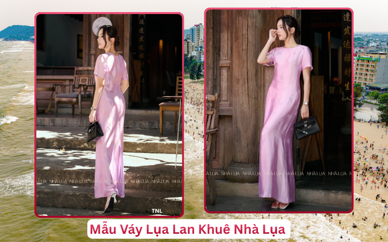 Mẫu Váy Lụa Lan Khuê Nhà Lụa Sầm Sơn