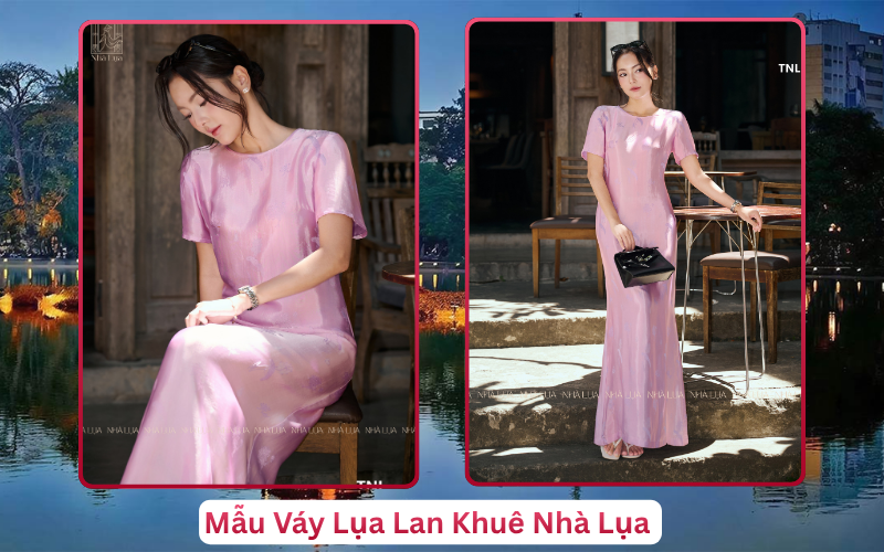 Mẫu Váy Lụa Lan Khuê Nhà Lụa Hà Nội