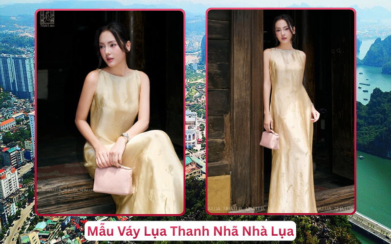 Mẫu Váy Lụa Thanh Nhã Nhà Lụa Hạ Long
