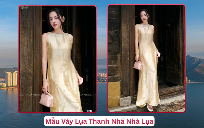Mẫu Váy Lụa Thanh Nhã Nhà Lụa Nha Trang