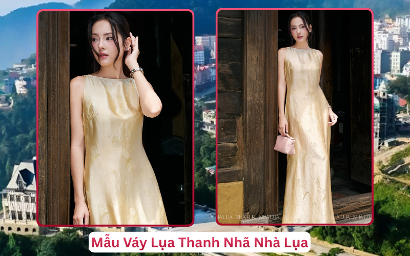 Mẫu Váy Lụa Thanh Nhã Nhà Lụa Tam Đảo