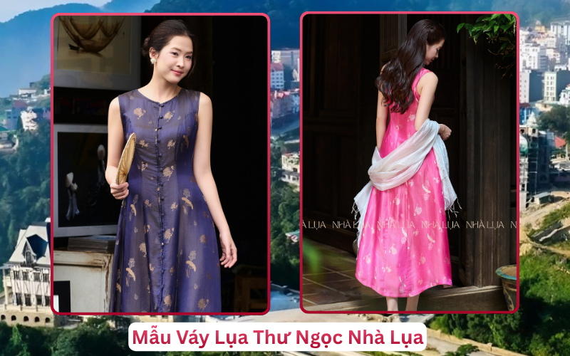 Mẫu Váy Lụa Thư Ngọc Nhà Lụa Tam Đảo