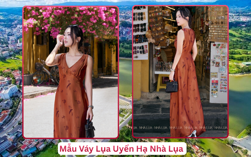 Mẫu Váy Lụa Uyển Hạ Nhà Lụa