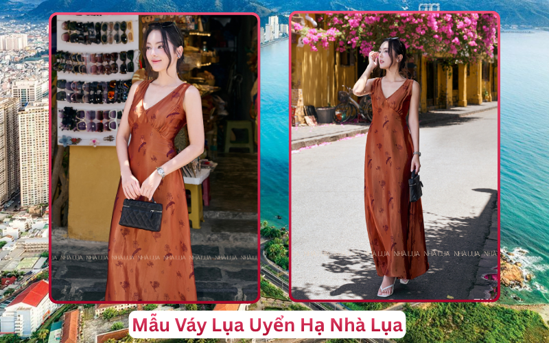 Mẫu Váy Lụa Uyển Hạ Nhà Lụa Cam Ranh