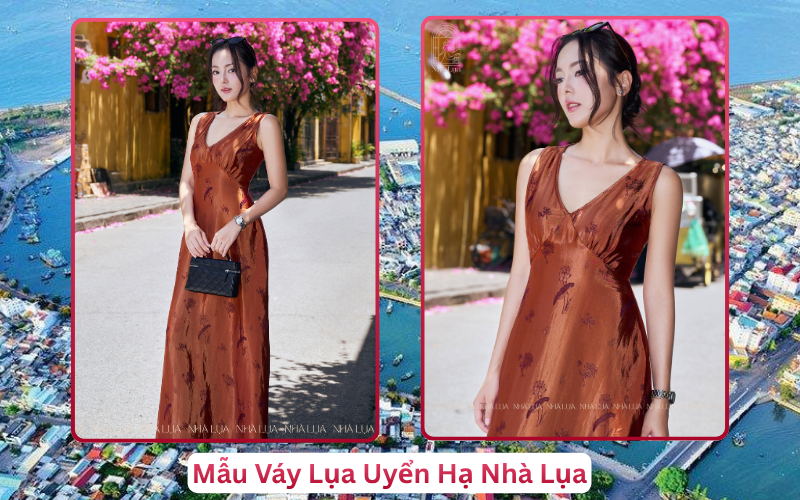 Mẫu Váy Lụa Uyển Hạ Nhà Lụa Hạ Long