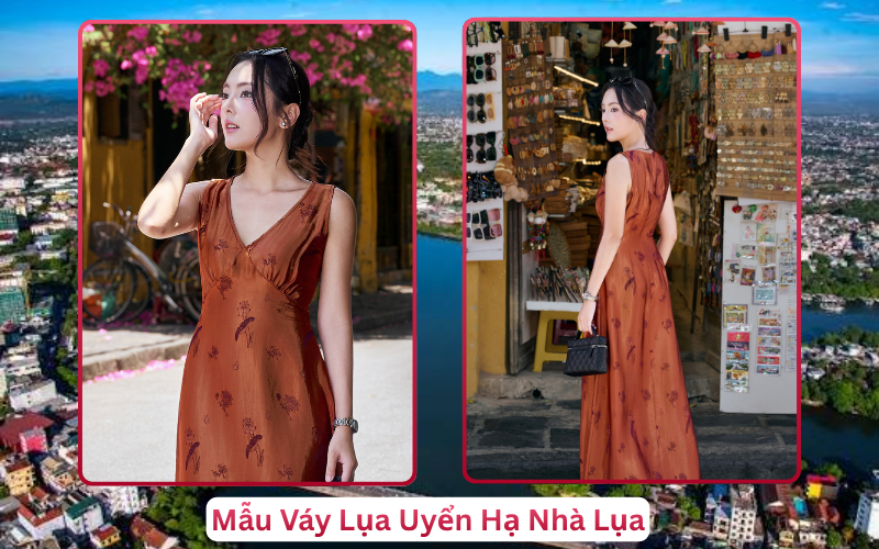 Mẫu Váy Lụa Uyển Hạ Nhà Lụa Huế