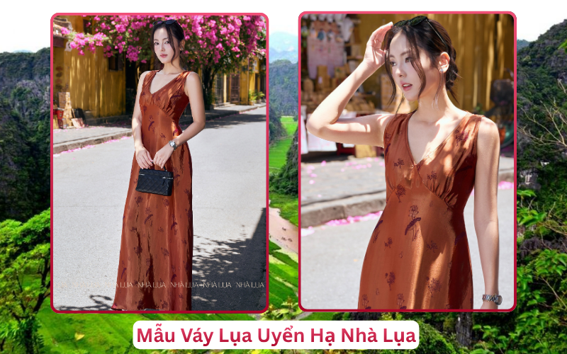 Mẫu Váy Lụa Uyển Hạ Nhà Lụa Ninh Bình