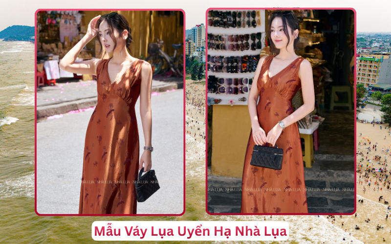 Mẫu Váy Lụa Uyển Hạ Nhà Lụa Sầm Sơn