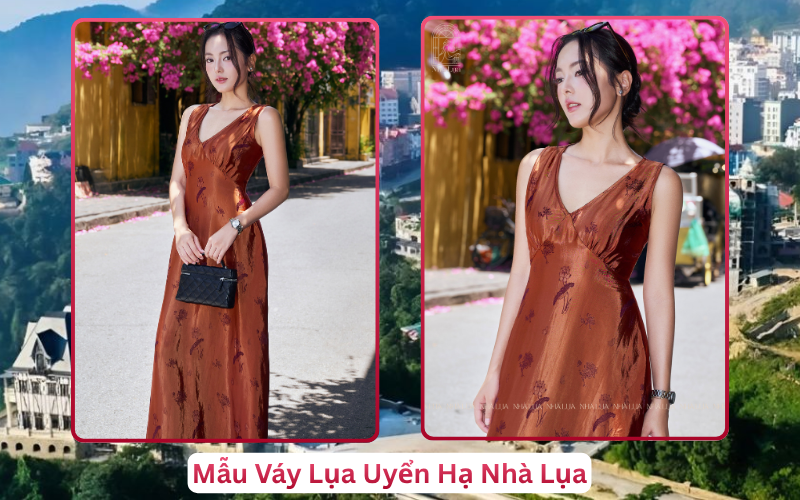 Mẫu Váy Lụa Uyển Hạ Nhà Lụa Tam Đảo