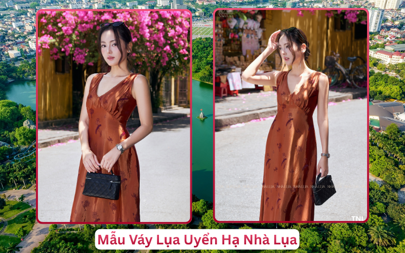 Mẫu Váy Lụa Uyển Hạ Nhà Lụa Vinh