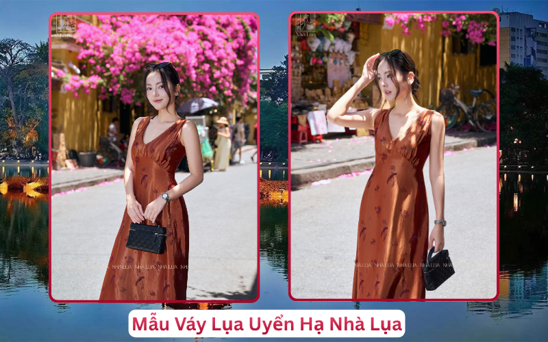 Mẫu Váy Lụa Uyển Hạ Nhà Lụa Hà Nội Đẹp