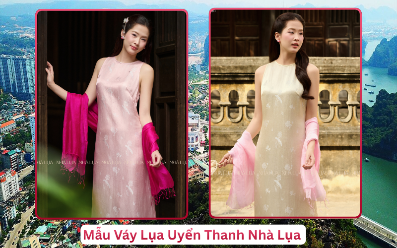 Mẫu Váy Lụa Uyển Thanh Nhà Lụa Hạ Long