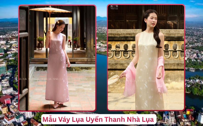 Mẫu Váy Lụa Uyển Thanh Nhà Lụa Huế