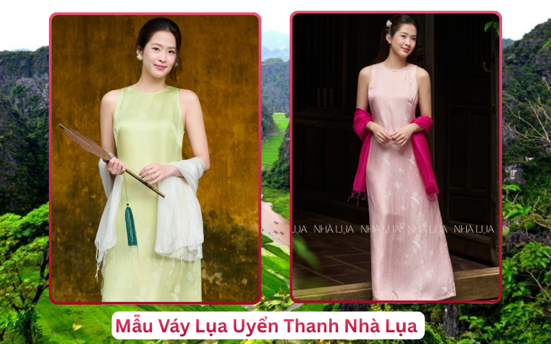 Mẫu Váy Lụa Uyển Thanh Nhà Lụa Ninh Bình
