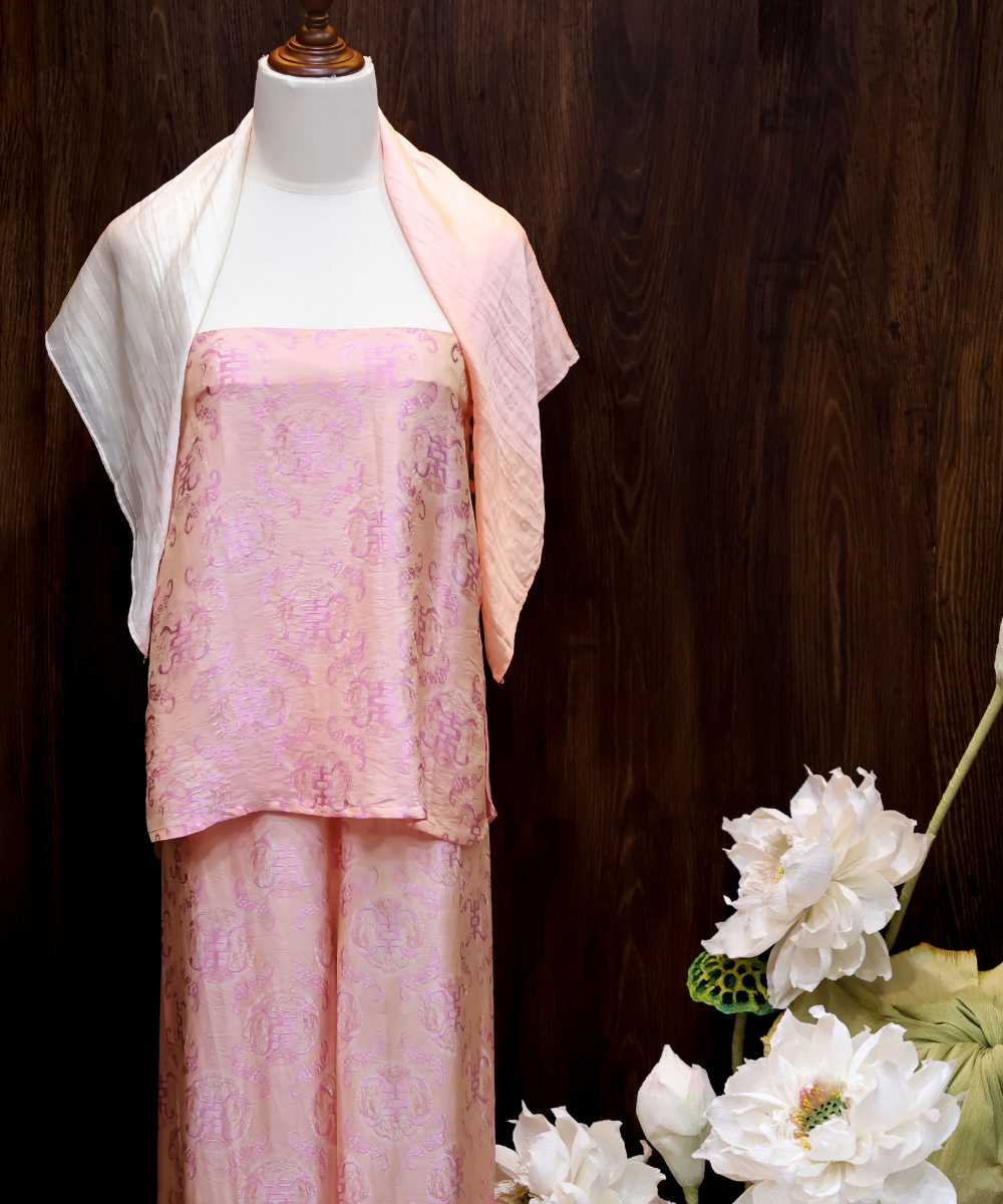 Khăn Lụa Tơ Tằm Tự Nhiên 100% Màu Loang Hồng Pastel - Quà Tặng Khăn Lụa Sang Trọng | NHÀ LỤA