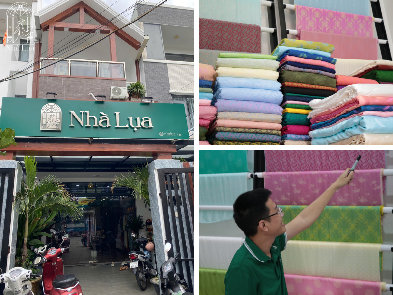 Nhà Lụa cung cấp tư vấn và thử áo dài cao cấp trực tiếp tại showroom hoặc không tiện đến thì tư vấn online qua Zalo, gửi ảnh thật kiểm tra phom và chất liệu kỹ trước khi thanh toán