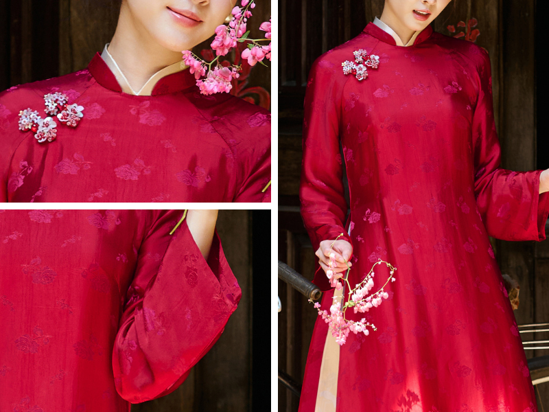 Ưu tiên cổ thuyền, tay lửng hơi rộng để che bắp tay và tạo vẻ thanh thoát. Thân suông nhẹ hoặc 4 tà giúp che vòng 2, thoải mái suốt cả ngày.