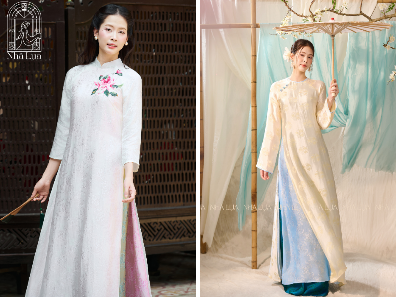 Màu trắng tinh khiết, thanh lịch, vượt thời gian, từ trắng tinh trang nhã đến trắng ngà lãng mạn đều phù hợp mọi dịp và đặc biệt được ưa chuộng cho áo dài cưới khi cô dâu muốn