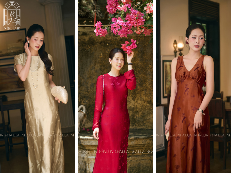 Các mẫu váy lụa tại Nhà Lụa mang đến cảm giác thoáng mát, nhẹ nhàng và thoải mái khi mặc. Thiết kế đa dạng, phù hợp đi làm, đi chơi hay quà tặng cho đối tác.