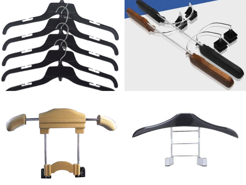 Dùng móc gỗ hoặc móc bọc vải mềm vai rộng để phân bổ trọng lượng đều, tránh nếp hằn và biến dạng phần vai áo