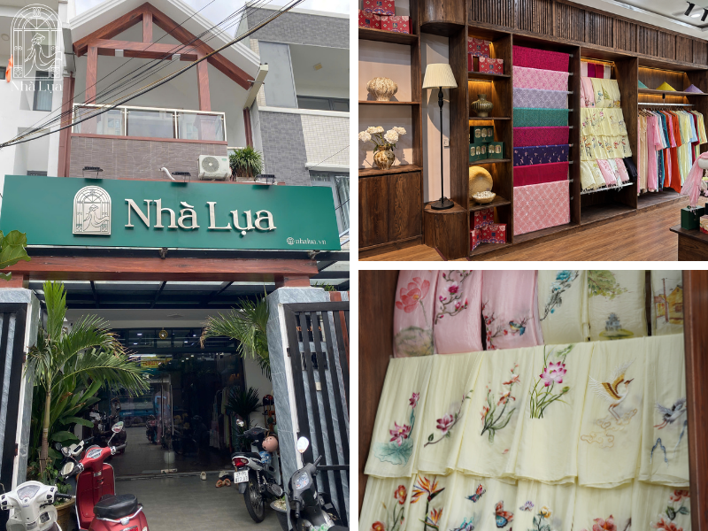 Nhà Lụa có hệ thống showroom để bạn trực tiếp thử form và cảm nhận chất liệu lụa. Khách ở xa có thể liên hệ để được tư vấn chi tiết, đặt may riêng theo số đo và kiểm tra hàng trước khi thanh toán