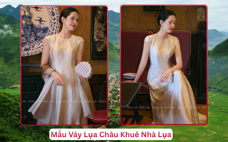 Mẫu Váy Lụa Châu Khuê Nhà Lụa Mai Châu