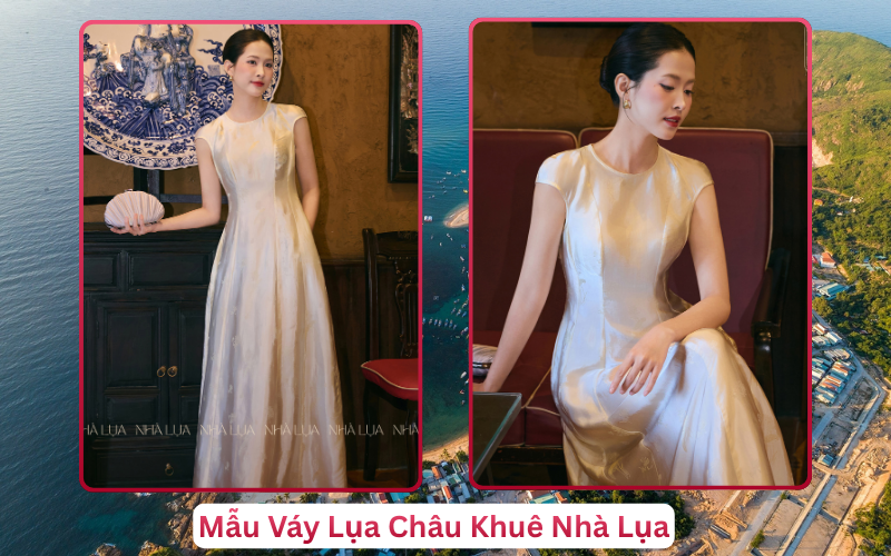 Mẫu Váy Lụa Châu Khuê Nhà Lụa Quy Nhơn
