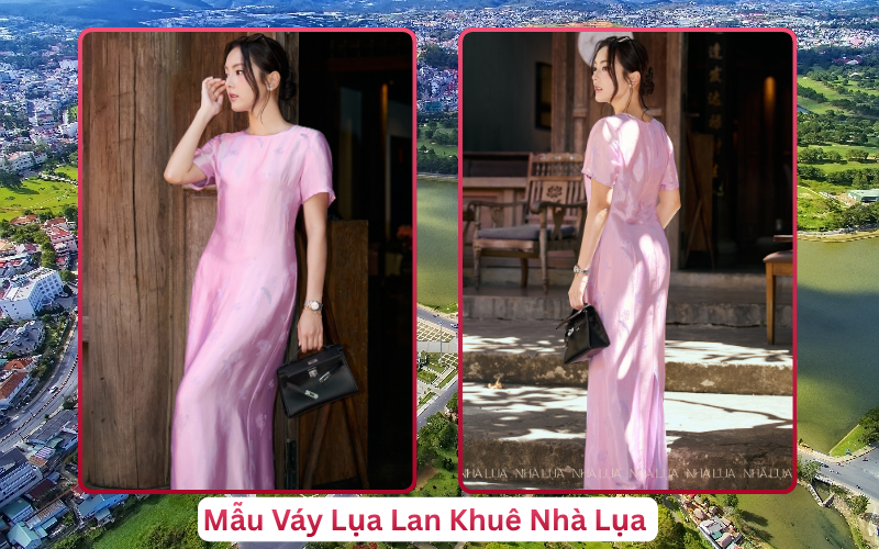 Mẫu Váy Lụa Lan Khuê Nhà Lụa Bảo Lộc