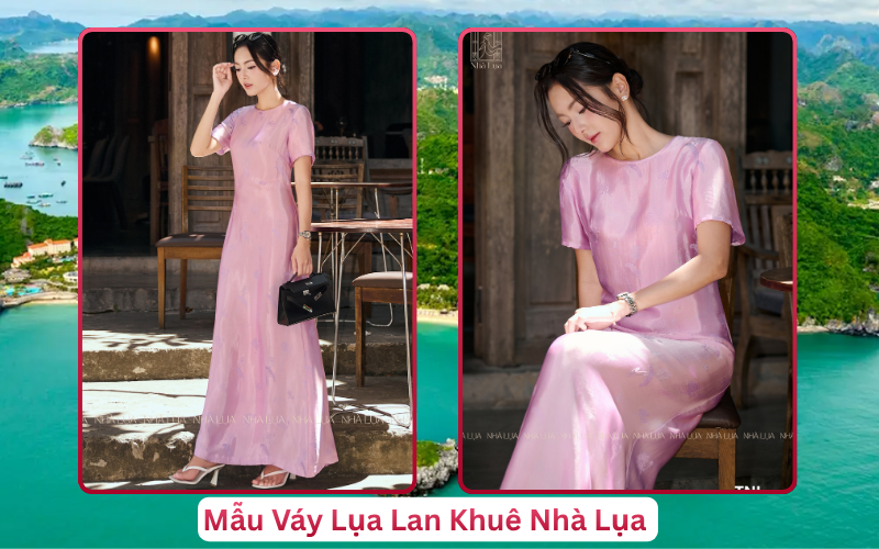Mẫu Váy Lụa Lan Khuê Nhà Lụa Đảo Cát Bà