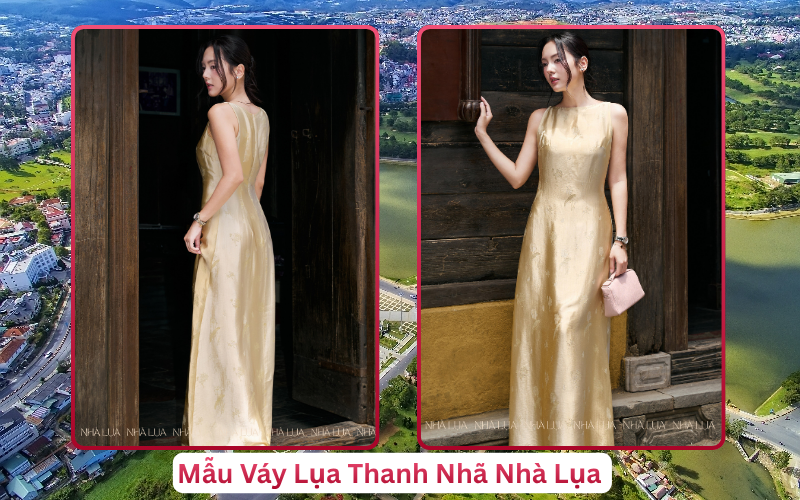 Mẫu Váy Lụa Thanh Nhã Nhà Lụa Bảo Lộc