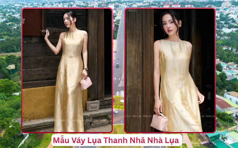 Mẫu Váy Lụa Thanh Nhã Nhà Lụa Buôn Mê Thuột