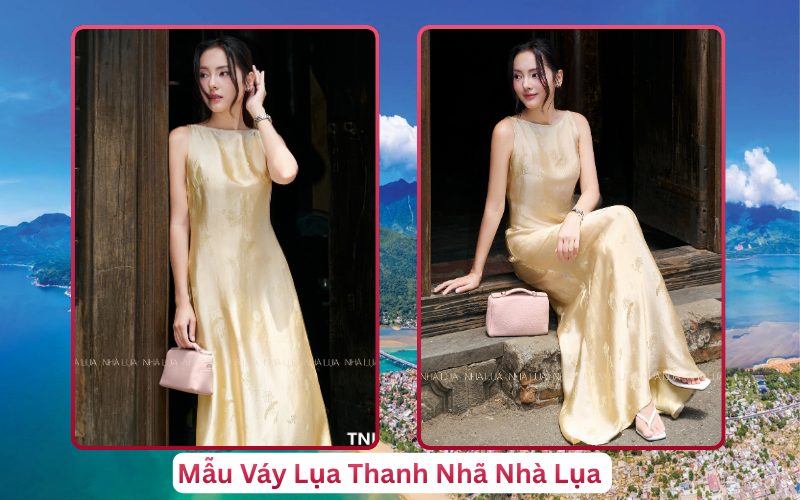 Mẫu Váy Lụa Thanh Nhã Nhà Lụa Lăng Cô
