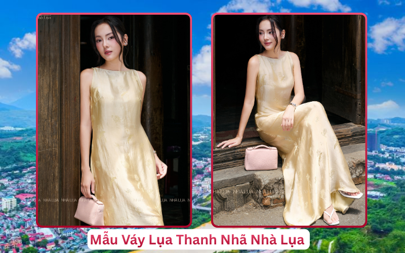 Mẫu Váy Lụa Thanh Nhã Nhà Lụa Lào Cai