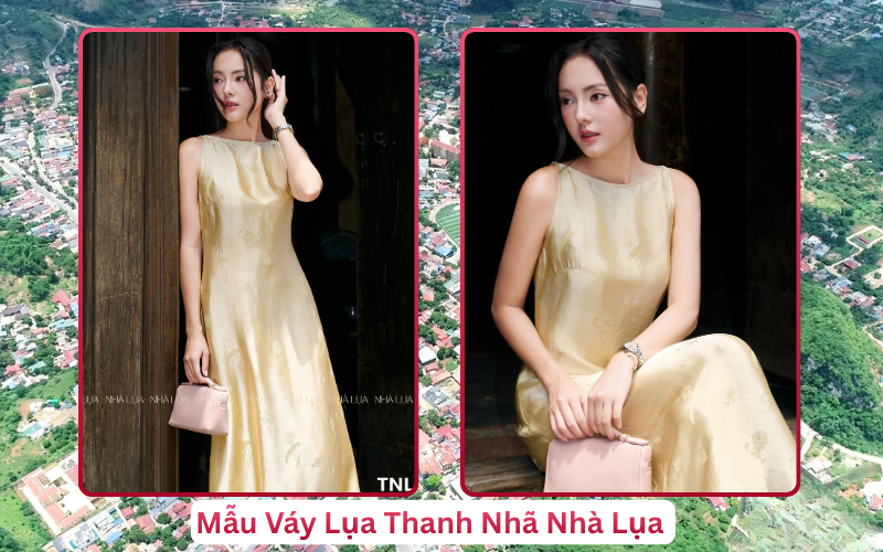 Mẫu Váy Lụa Thanh Nhã Nhà Lụa Mộc Châu