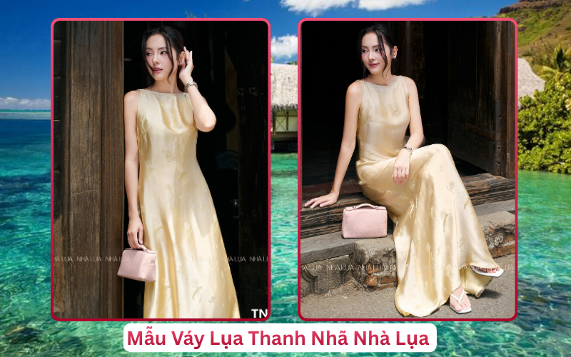 Mẫu Váy Lụa Thanh Nhã Nhà Lụa Phú Quốc