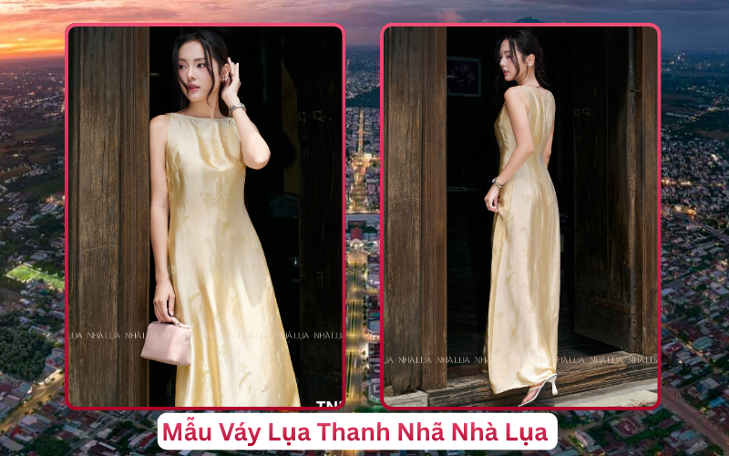 Mẫu Váy Lụa Thanh Nhã Nhà Lụa Tây Ninh