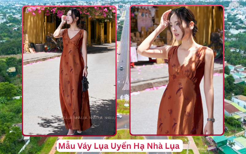 Mẫu Váy Lụa Uyển Hạ Nhà Lụa Buôn Mê Thuột