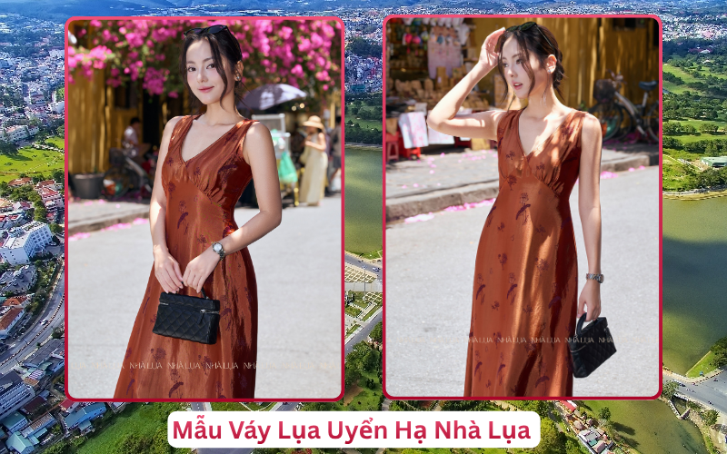 Mẫu Váy Lụa Uyển Hạ Nhà Lụa Lâm Đồng
