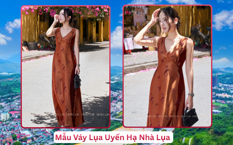 Mẫu Váy Lụa Uyển Hạ Nhà Lụa Lào Cai