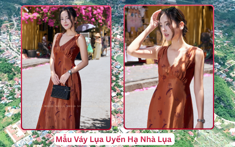 Mẫu Váy Lụa Uyển Hạ Nhà Lụa Mộc Châu
