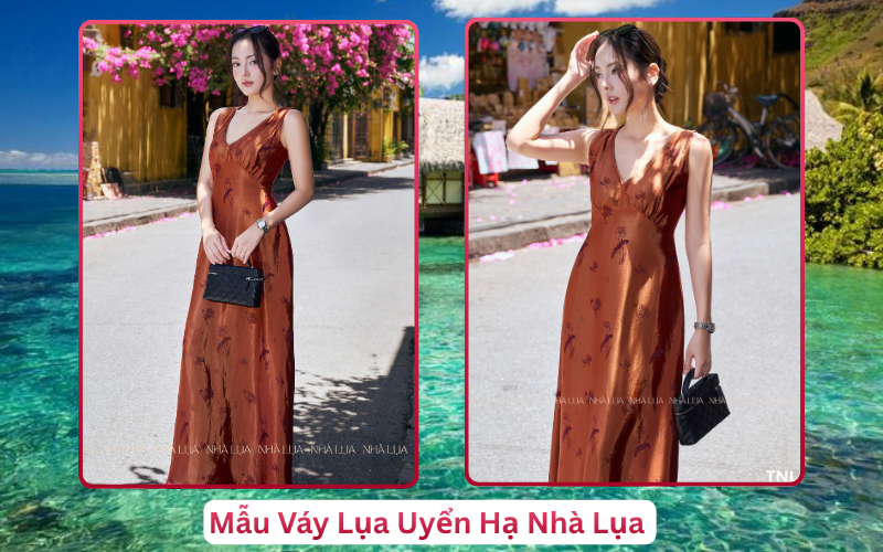 Mẫu Váy Lụa Uyển Hạ Nhà Lụa Phú Quốc