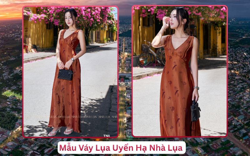 Mẫu Váy Lụa Uyển Hạ Nhà Lụa Tây Ninh