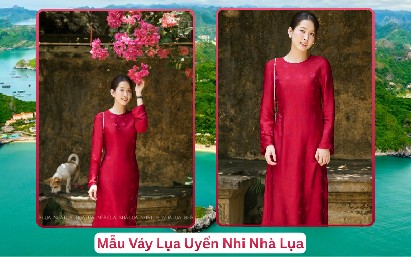 Mẫu Váy Lụa Uyển Nhi Nhà Lụa Đảo Cát Bà